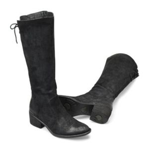 NWT Born Felicia leather tall boots gray zip up size 6